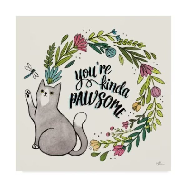 Janelle Penner 'Purrfect Garden Viii' Canvas Art, 24x24, Trademark Fine Art, Mfr#: WAP04205-C2424GG